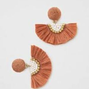 Yellow and Brown Fan Earrings